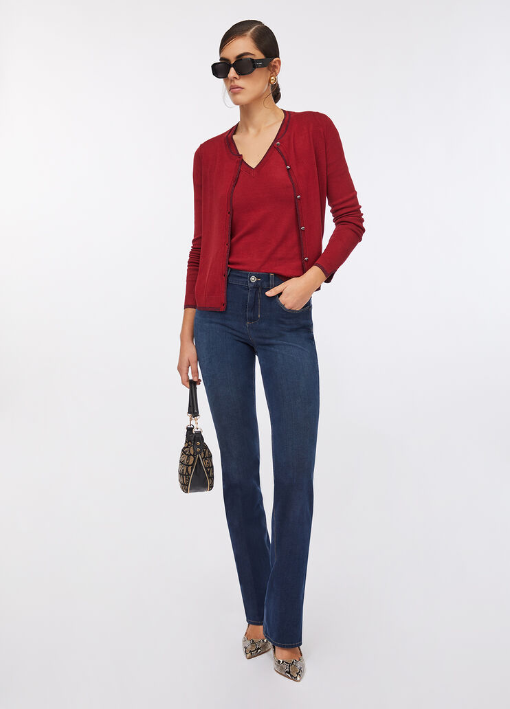 Cardigan mit Lurex®-Details Rot Liu Jo - large image number 5