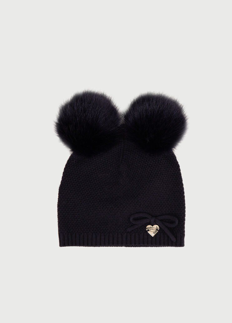 Beret with pompom Dark Blue Liu Jo - large image number 0 Beret with pompom Dark Blue Liu Jo - large image number 0