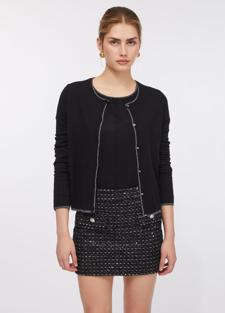 Cardigan avec boutons fantaisie noir Liu Jo - large image number 0