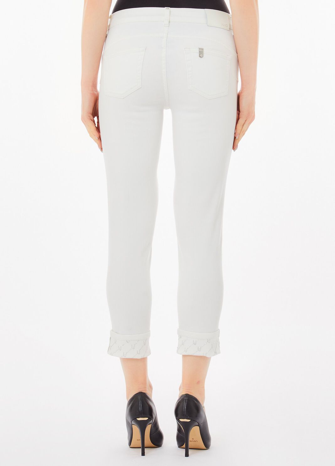 Pantalones cropped con vuelta blanco lana Liu Jo - large image number 1