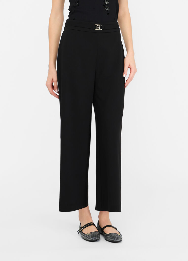 Cropped trousers with belt black Liu Jo - medium Cropped trousers with belt black Liu Jo - medium