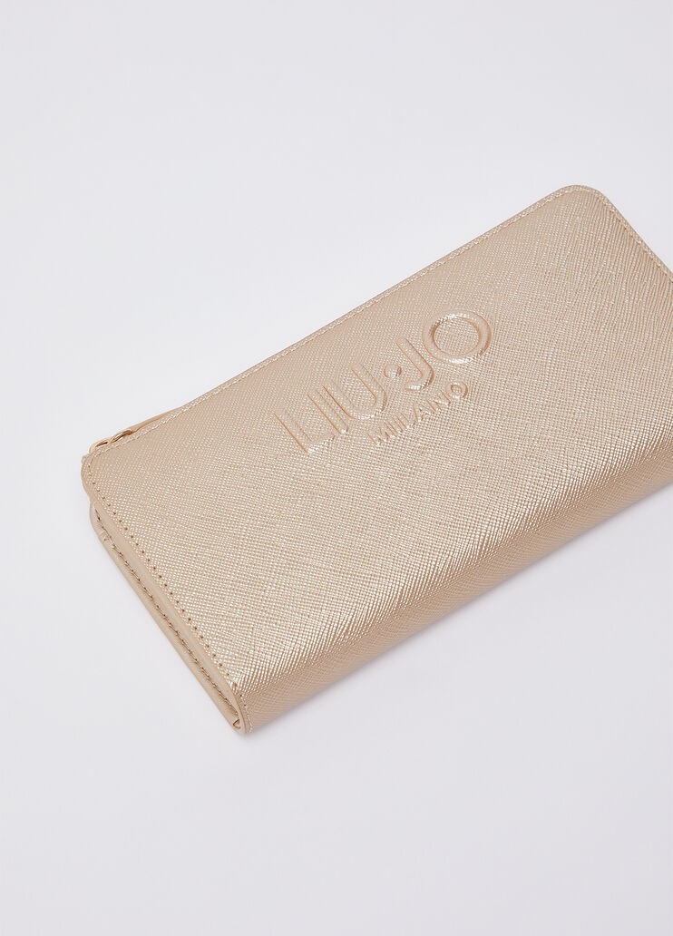 Large purse with zip light gold Liu Jo - medium