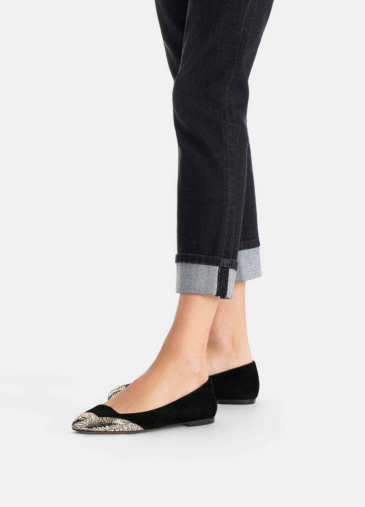 Ballerine in suede con dettaglio crackle nero Liu Jo - large image number 0
