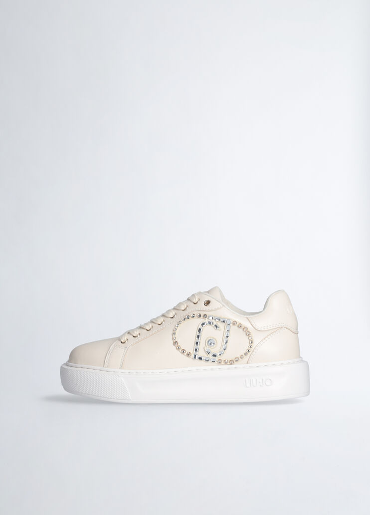 Sneakers with jewel logo beige Liu Jo - large image number 5 Sneakers with jewel logo beige Liu Jo - large image number 5