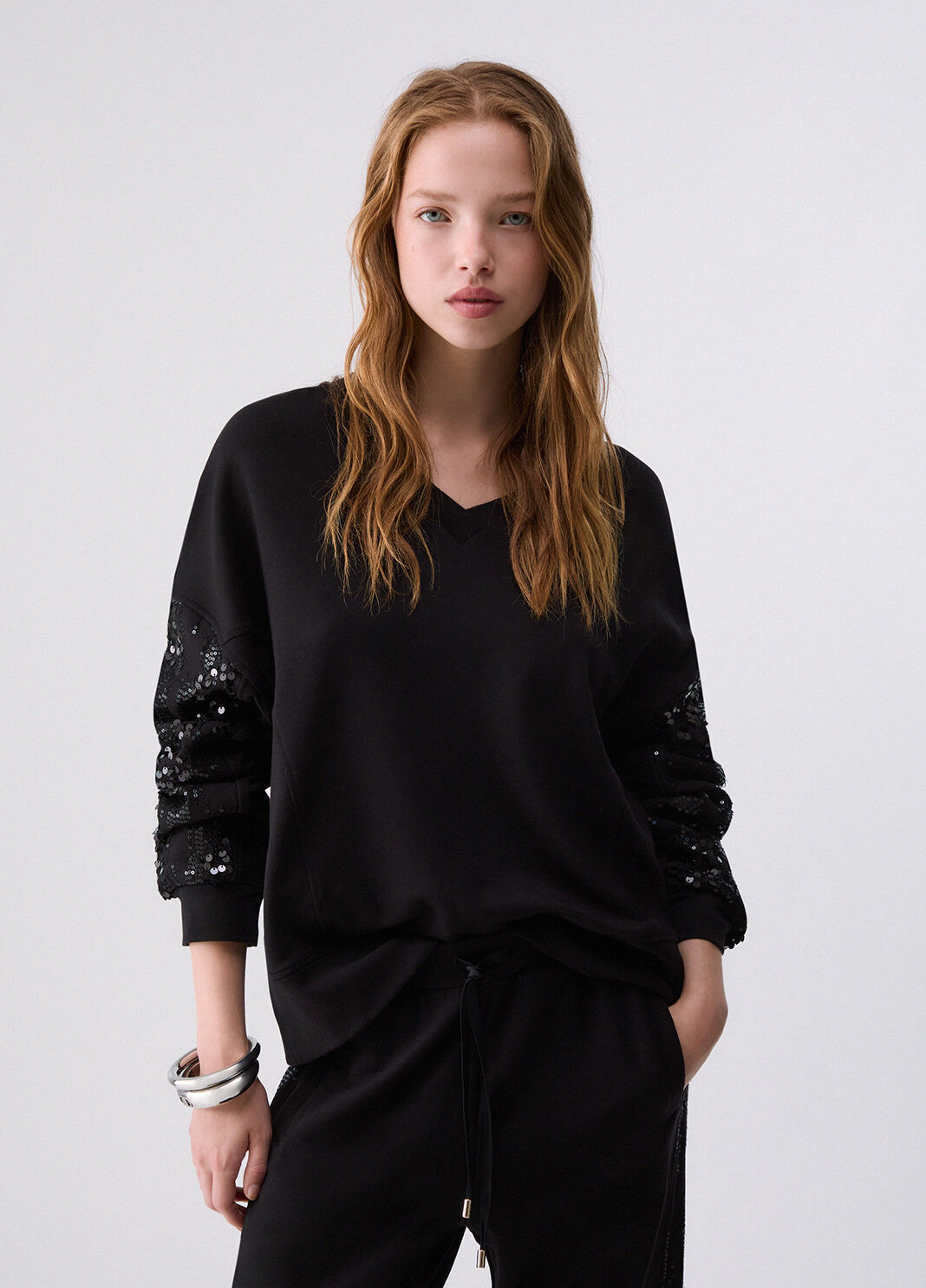 Sequin Sweatshirt black Liu Jo - large image number 0