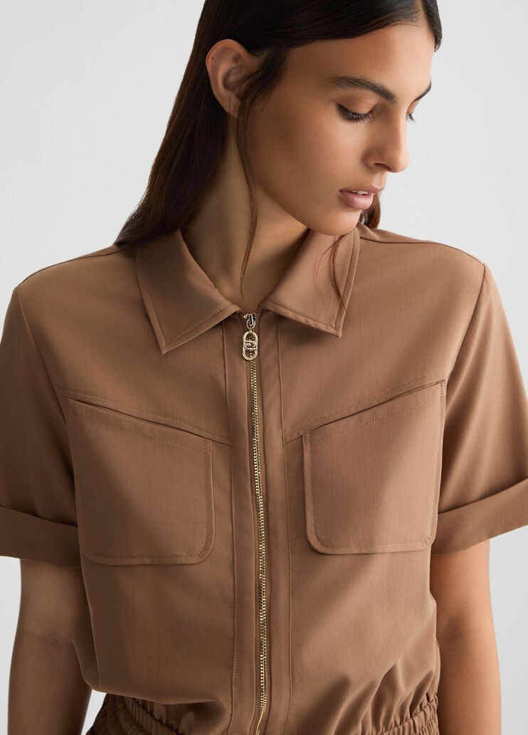 Playsuit with zip brown Liu Jo - large image number 2 Playsuit with zip brown Liu Jo - large image number 2