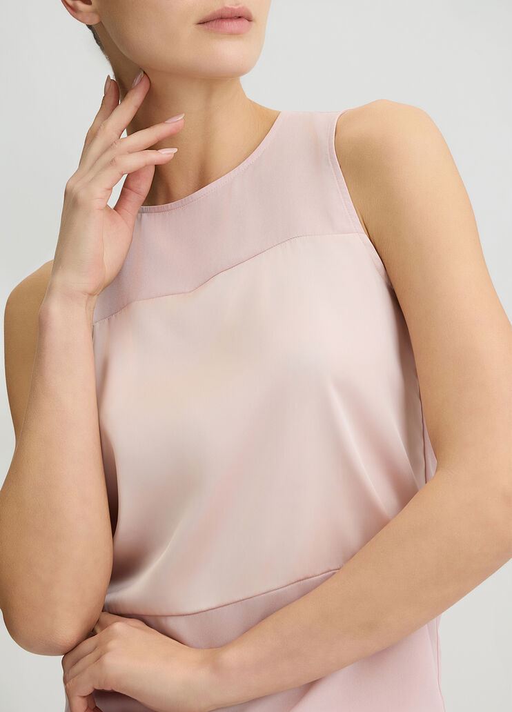 Georgette and satin top light pink Liu Jo - large image number 2 Georgette and satin top light pink Liu Jo - large image number 2