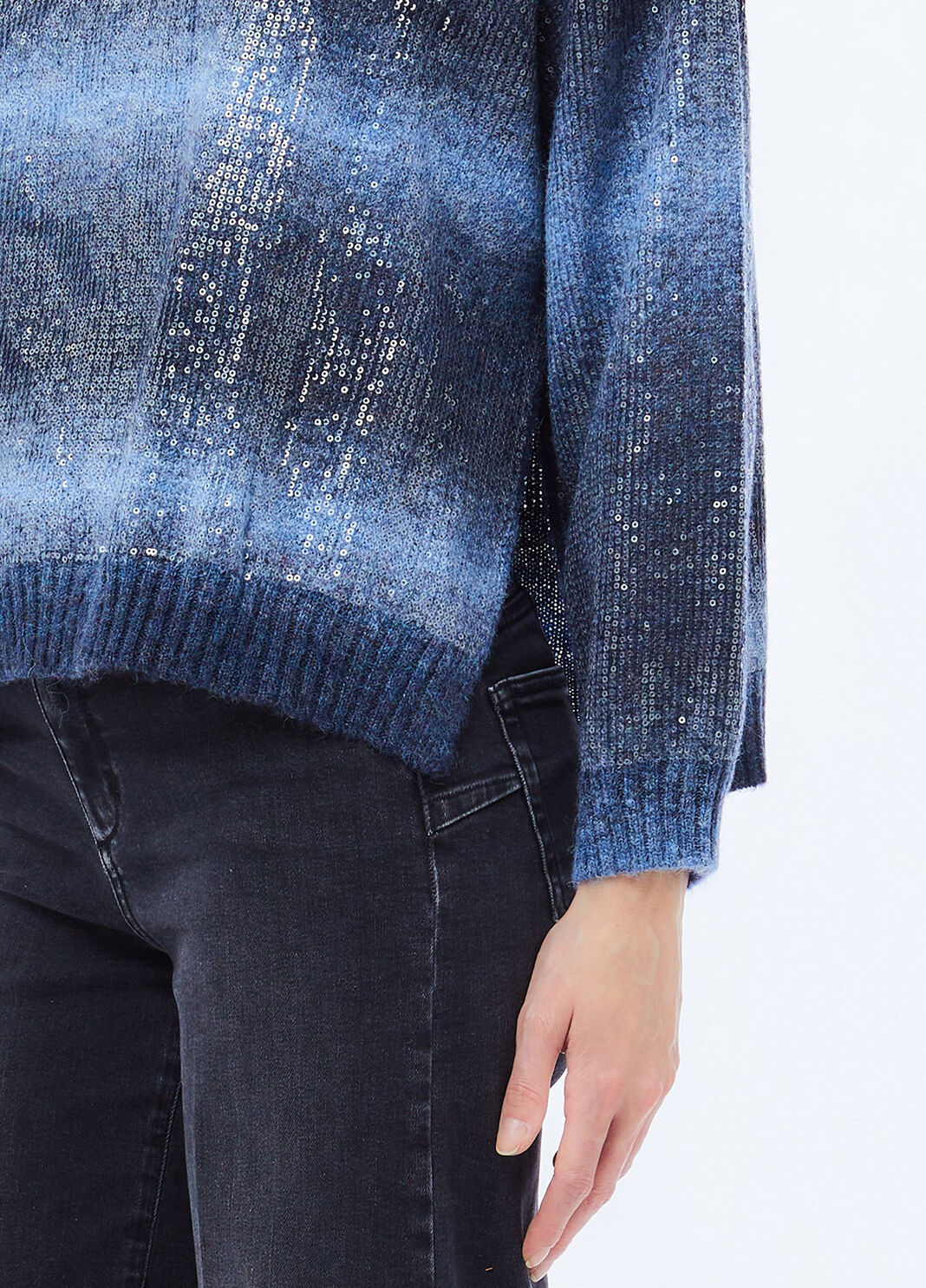 Pullover mit Pailletten Blau Liu Jo - large image number 2