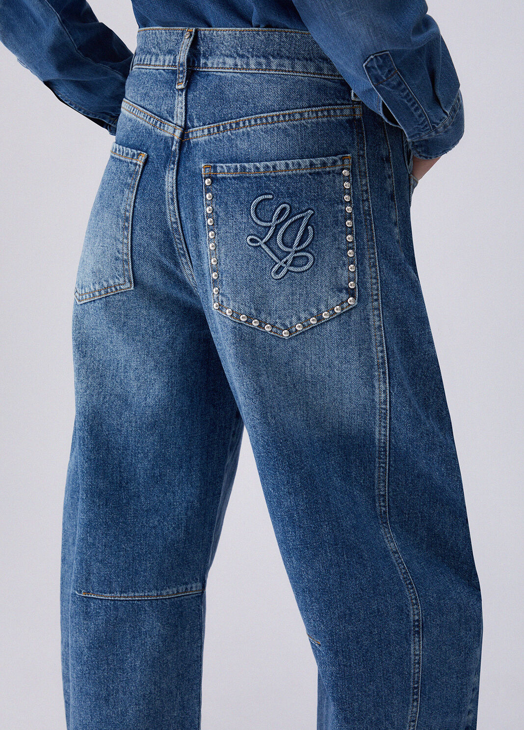 Jeans balloon a vita bassa denim blu Liu Jo - large image number 4