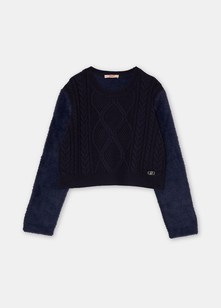 Pullover mit weichen Ärmeln Dunkelblau Liu Jo - large image number 2