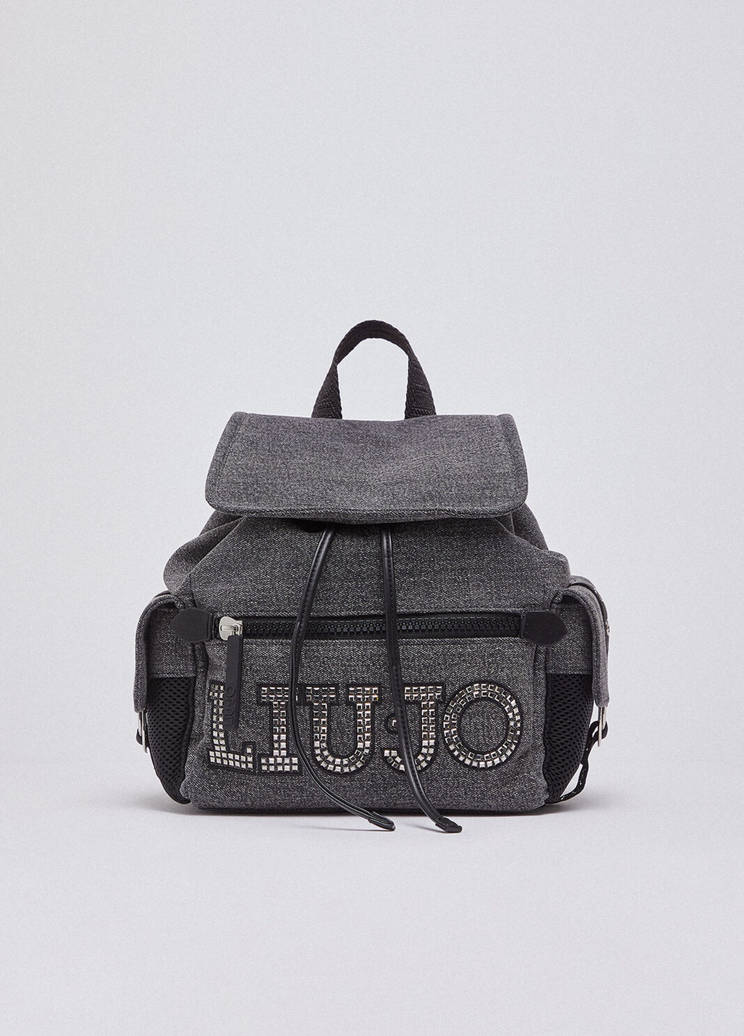 Denim backpack with logo grey denim Liu Jo - large image number 0
