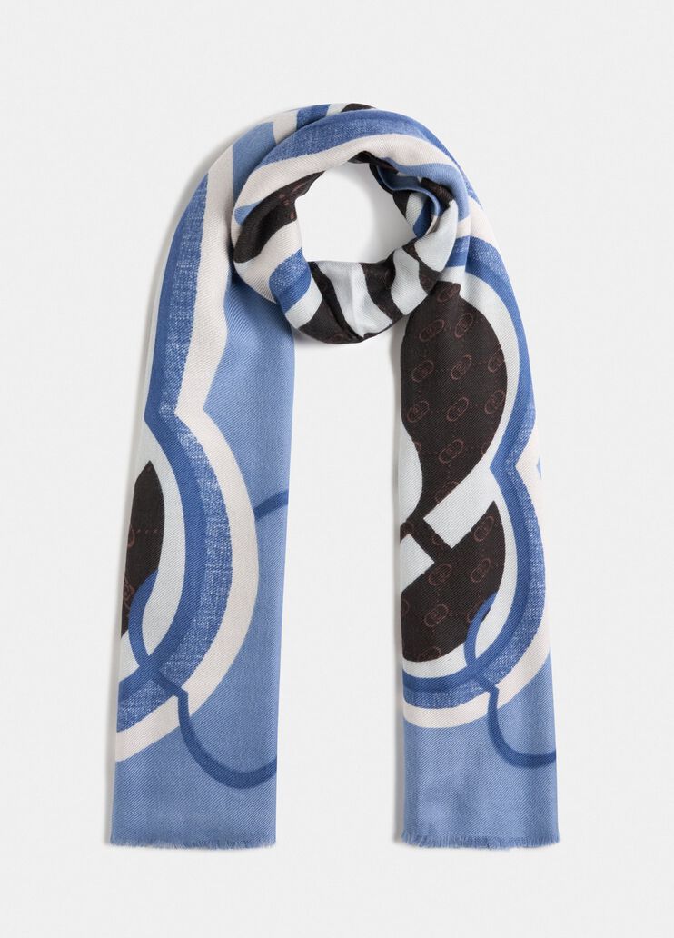 Shawl with logo light denim Liu Jo - medium Shawl with logo light denim Liu Jo - medium