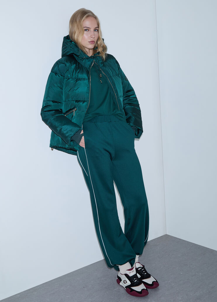 Short padded nylon jacket green Liu Jo - medium