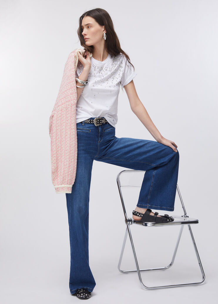 Jeans flare a vita alta denim blu scuro Liu Jo - medium