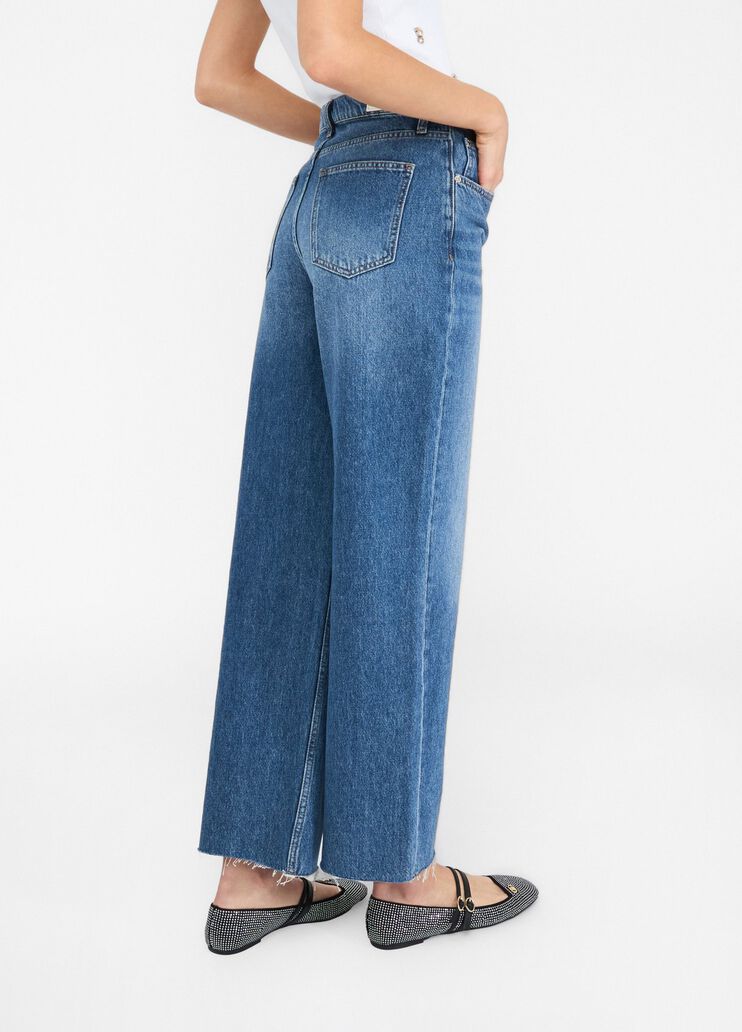 Low-rise wide-leg jeans blue denim Liu Jo - large image number 4 Low-rise wide-leg jeans blue denim Liu Jo - large image number 4