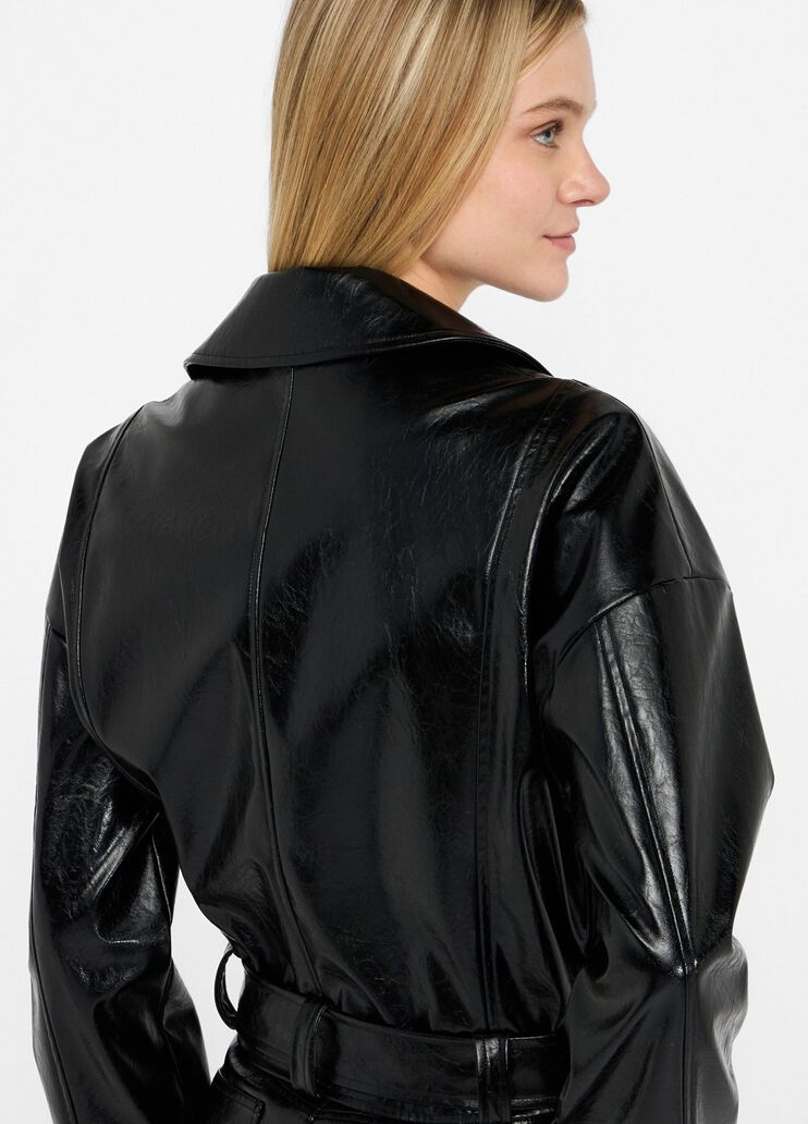 Glossy biker jacket black Liu Jo - large image number 4 Glossy biker jacket black Liu Jo - large image number 4