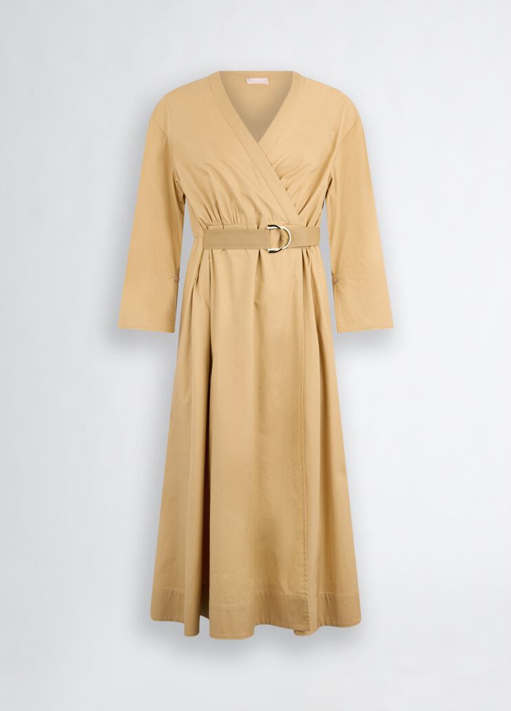 Cotton dress with belt beige Liu Jo - large image number 6 Cotton dress with belt beige Liu Jo - large image number 6