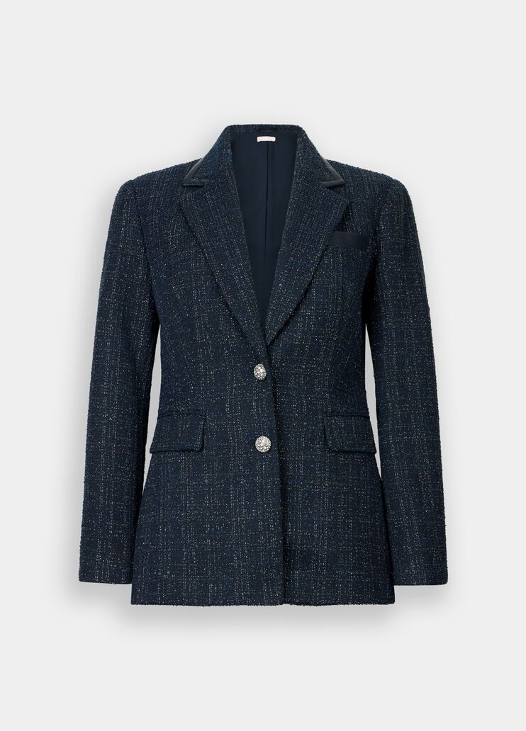 Veste élégante en bouclé bleu foncé Liu Jo - large image number 6