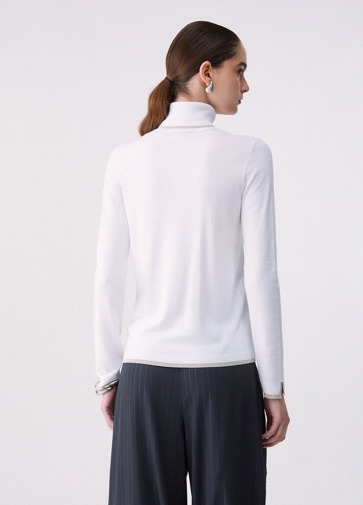 Водолазка с отделкой Lurex&reg; белая шерсть Liu Jo - medium