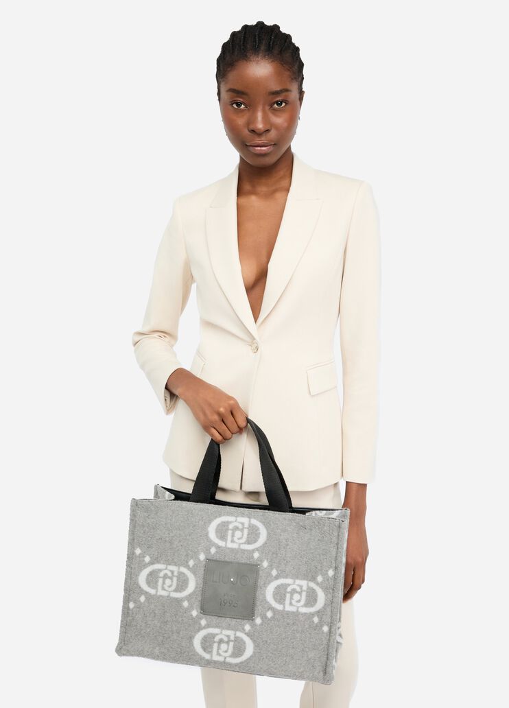 Bolso tote grande con logotipo gris Liu Jo - medium Bolso tote grande con logotipo gris Liu Jo - medium