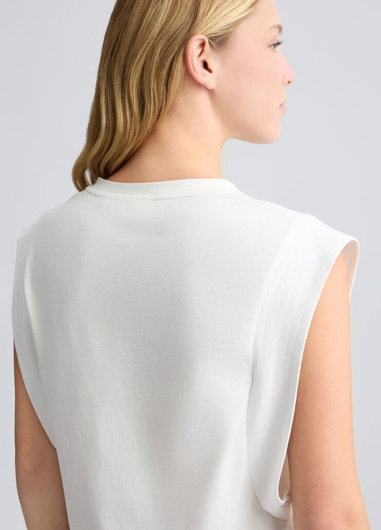 Cotton top white Liu Jo - large image number 4 Cotton top white Liu Jo - large image number 4