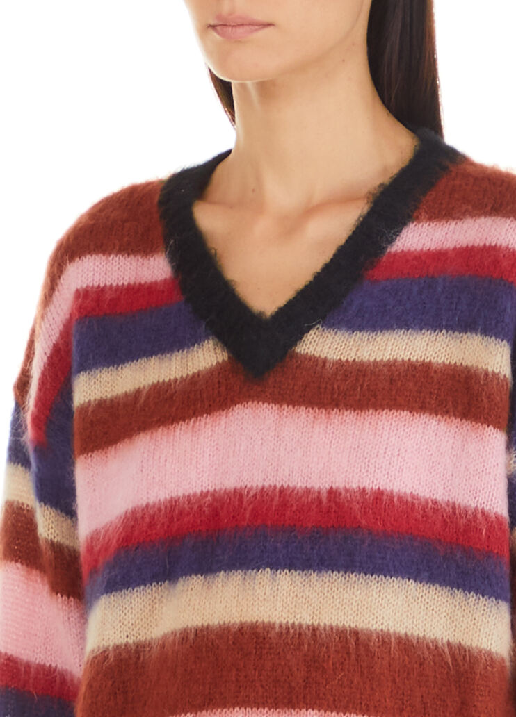Pull en mohair mélangé rayures Liu Jo - large image number 2