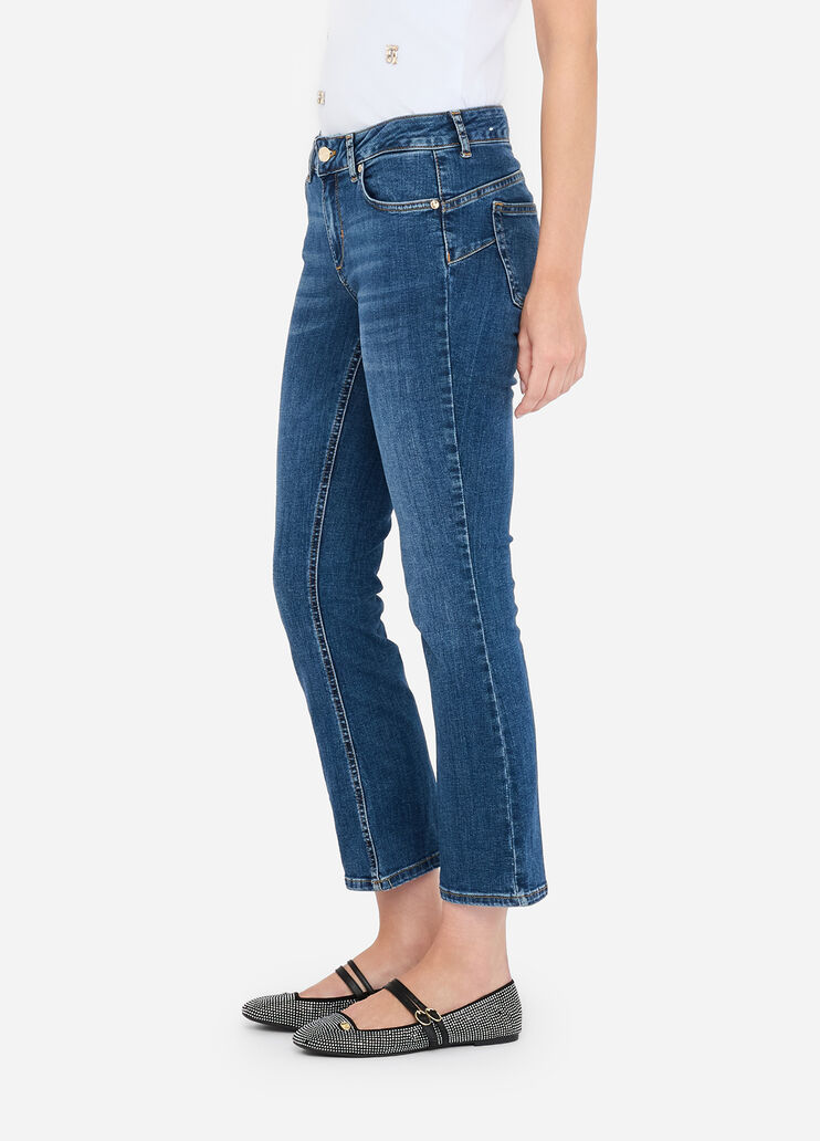 Cropped flared jeans dark blue denim Liu Jo - large image number 4