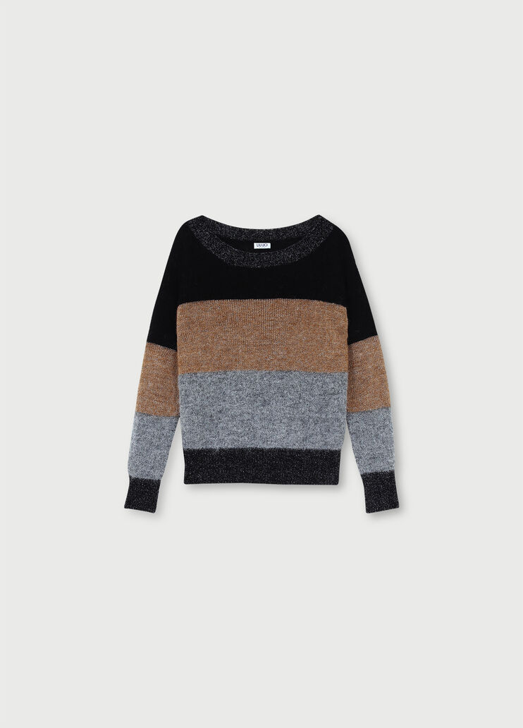 Alpaca and lurex® cardigan Brown Liu Jo - large image number 4