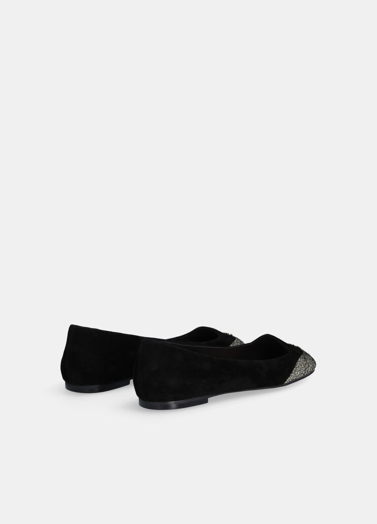 Suede ballet flats with crackle detailing black Liu Jo - large image number 2 Suede ballet flats with crackle detailing black Liu Jo - large image number 2