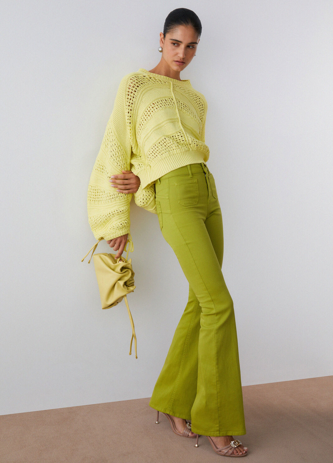 Pantaloni bootcut a vita alta verde lime Liu Jo - large image number 3