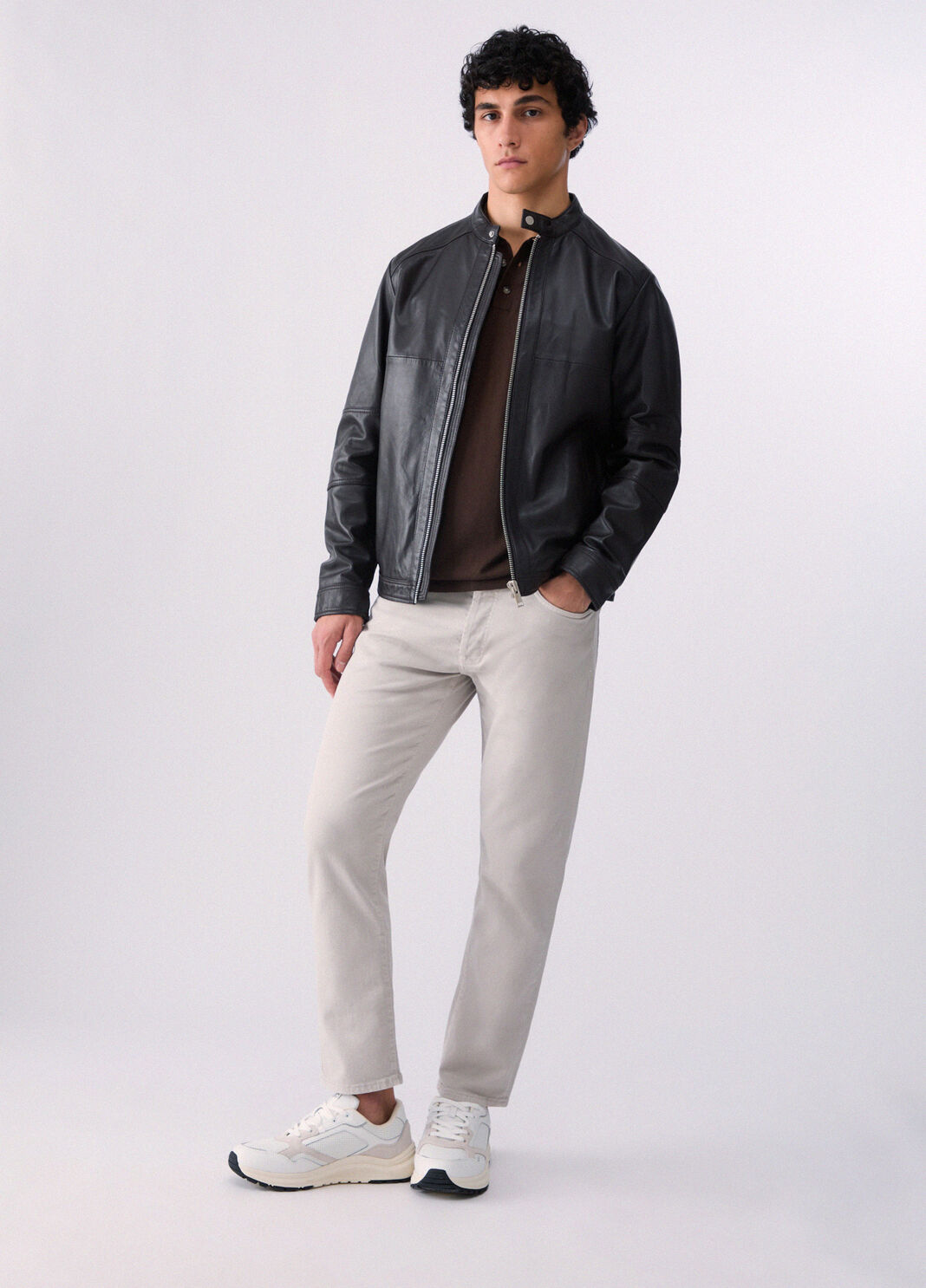 Leather biker jacket chocolate Liu Jo - large image number 5