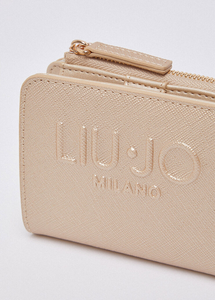 Card holder with logo light gold Liu Jo - medium