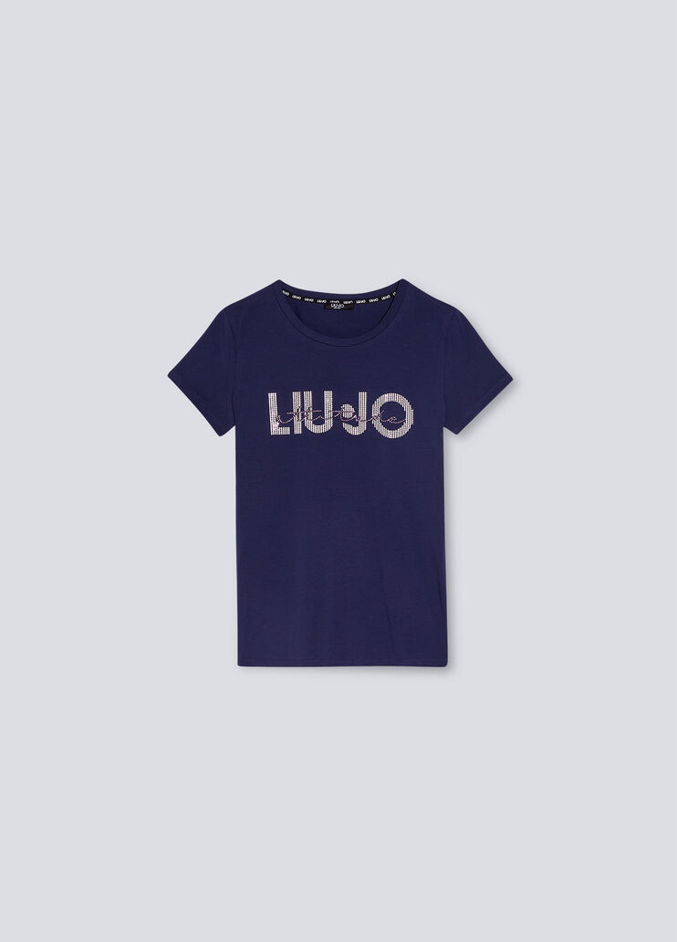 Eco-friendly T-shirt with logo dark blue Liu Jo - large image number 4 Eco-friendly T-shirt with logo dark blue Liu Jo - large image number 4