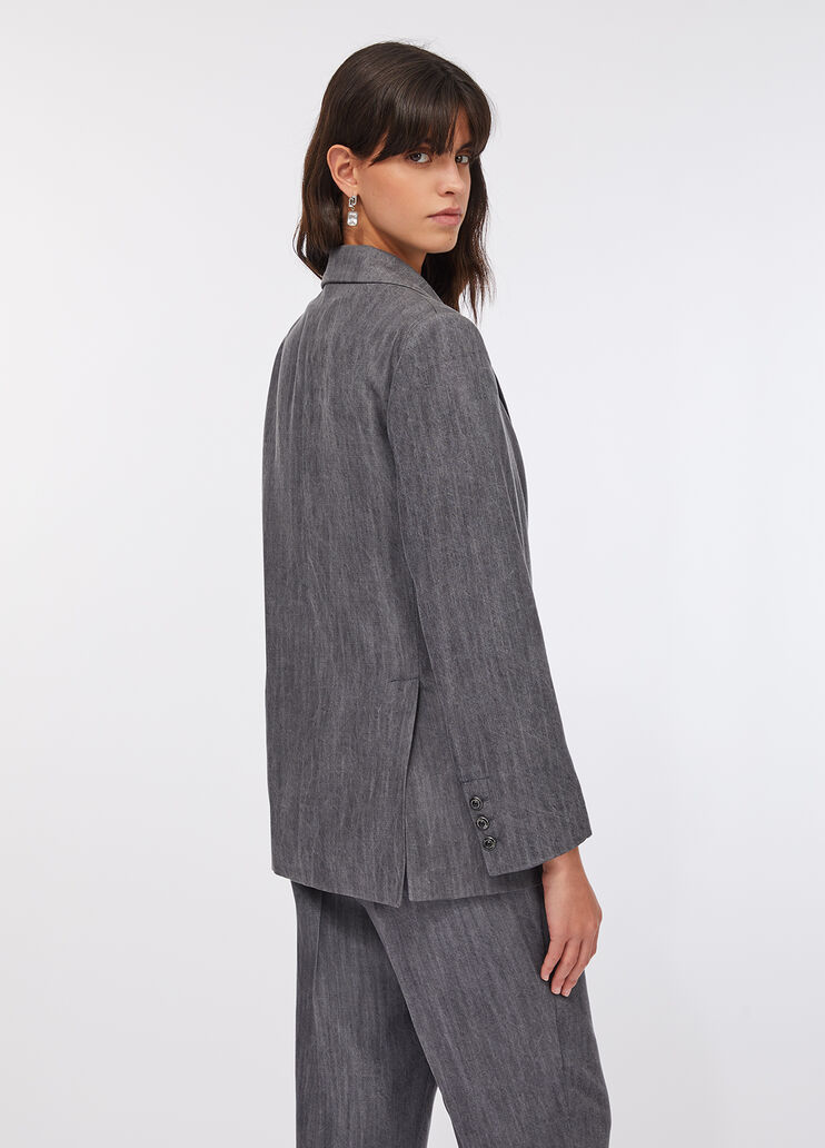 Blazer en toile denim denim gris Liu Jo - large image number 1