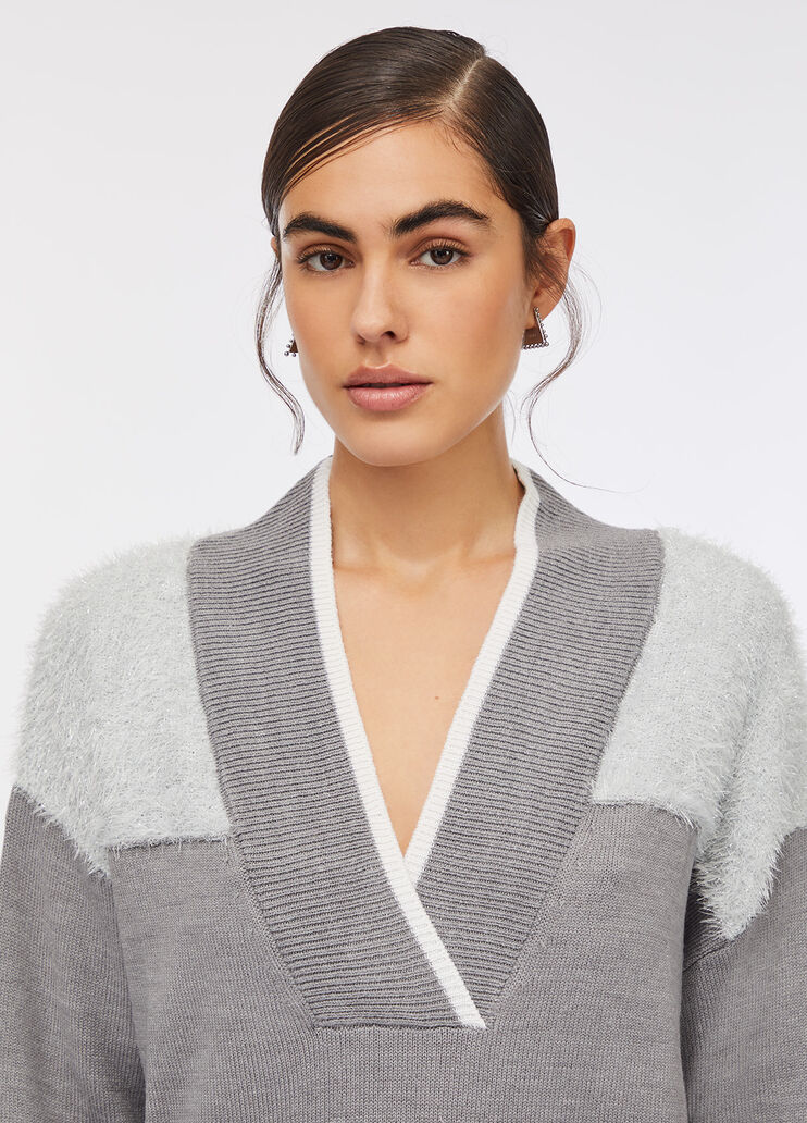 Lurex® wool sweater light grey Liu Jo - large image number 3