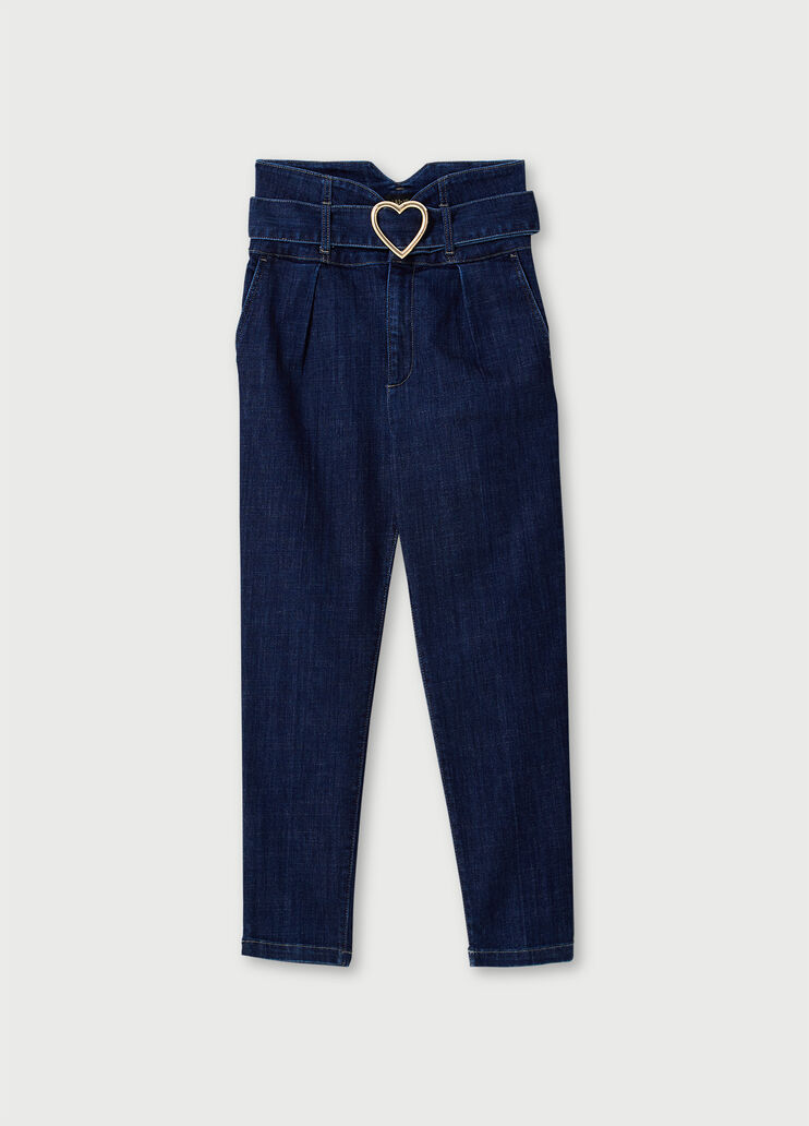 Carrot jeans with belt Blue denim Liu Jo - large image number 4 Carrot jeans with belt Blue denim Liu Jo - large image number 4