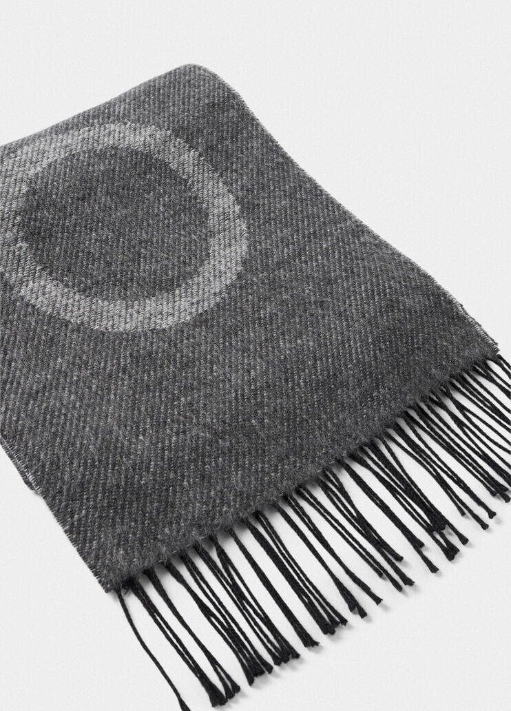 Cotton stole with logo dark grey Liu Jo - large image number 2 Cotton stole with logo dark grey Liu Jo - large image number 2
