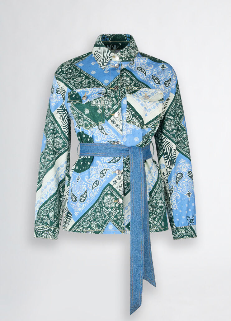 Printed cotton shacket light denim Liu Jo - large image number 6 Printed cotton shacket light denim Liu Jo - large image number 6