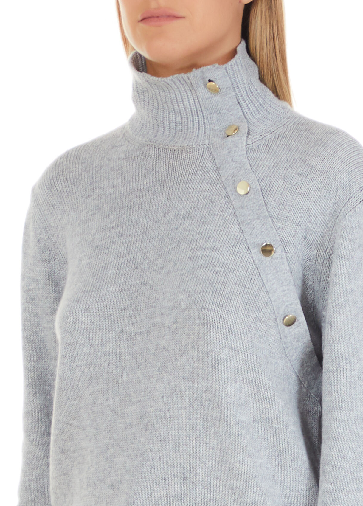 Jumper with metal buttons