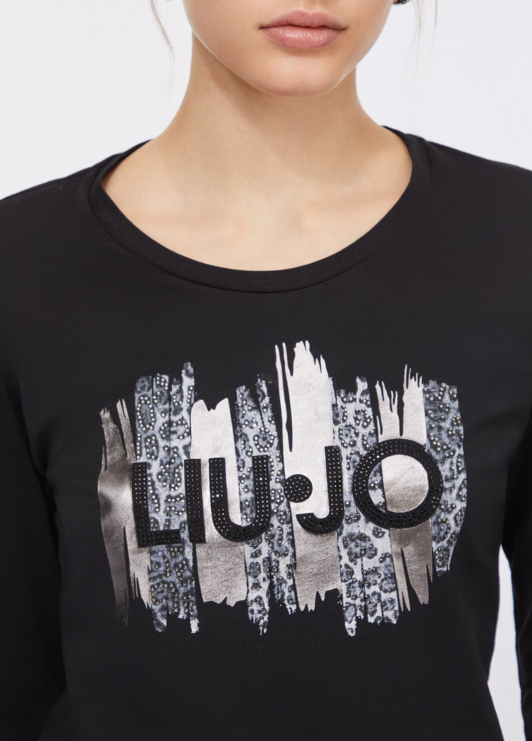 T-shirt a &Auml;rmel lang Schwarz Liu Jo - large image number 2