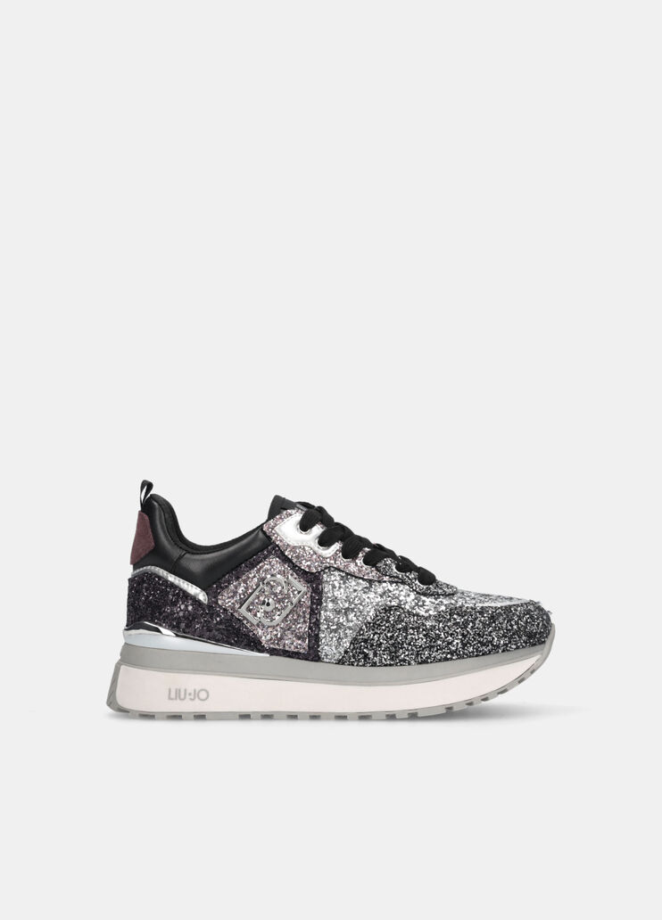 Platform sneakers with full glitter silver Liu Jo - medium
