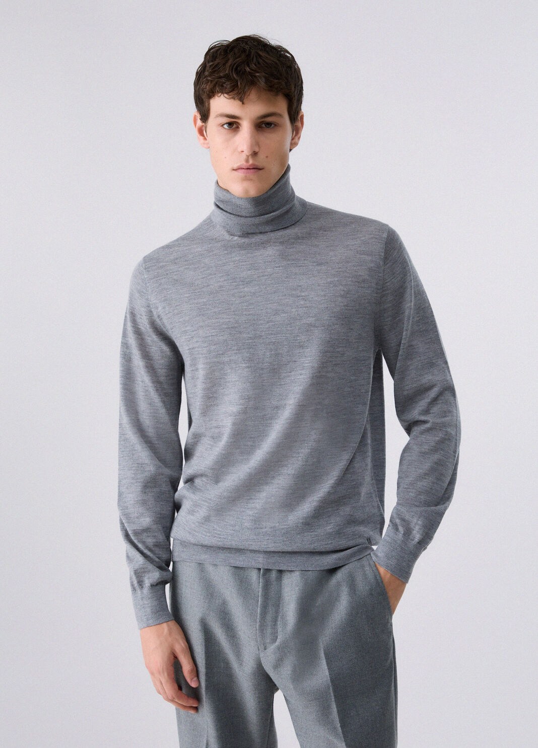 Merino Wool Turtleneck Sweater grey m&eacute;lange Liu Jo - large image number 0