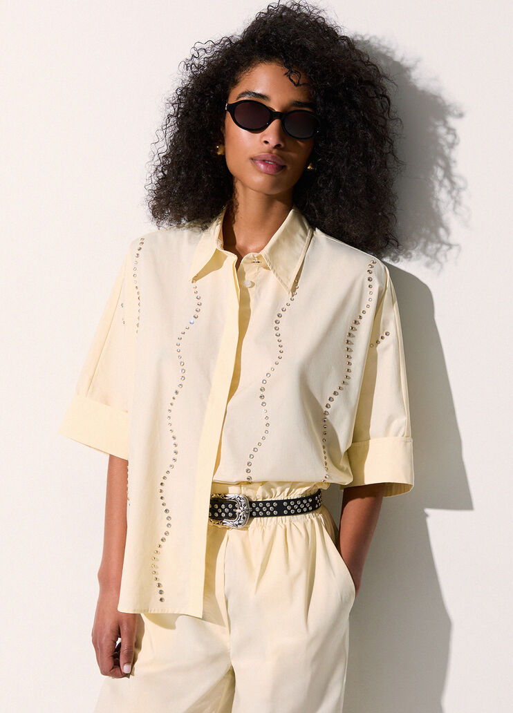 Camicia con applicazioni gioiello giallo Liu Jo - medium