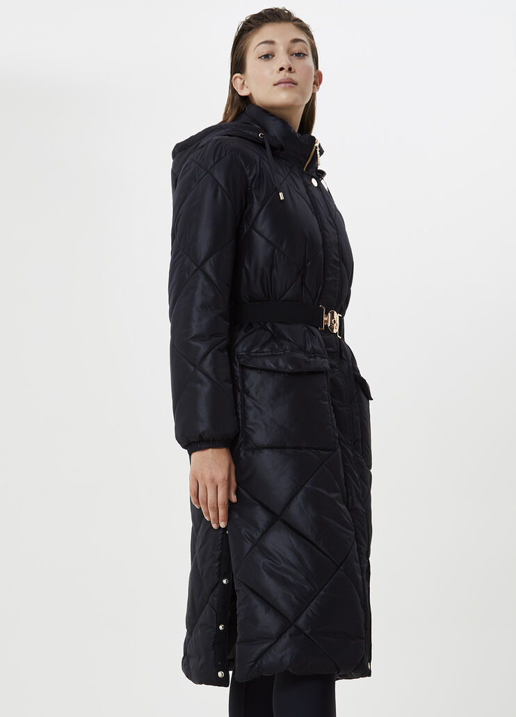 Long padded jacket with hood Black Liu Jo - large image number 2