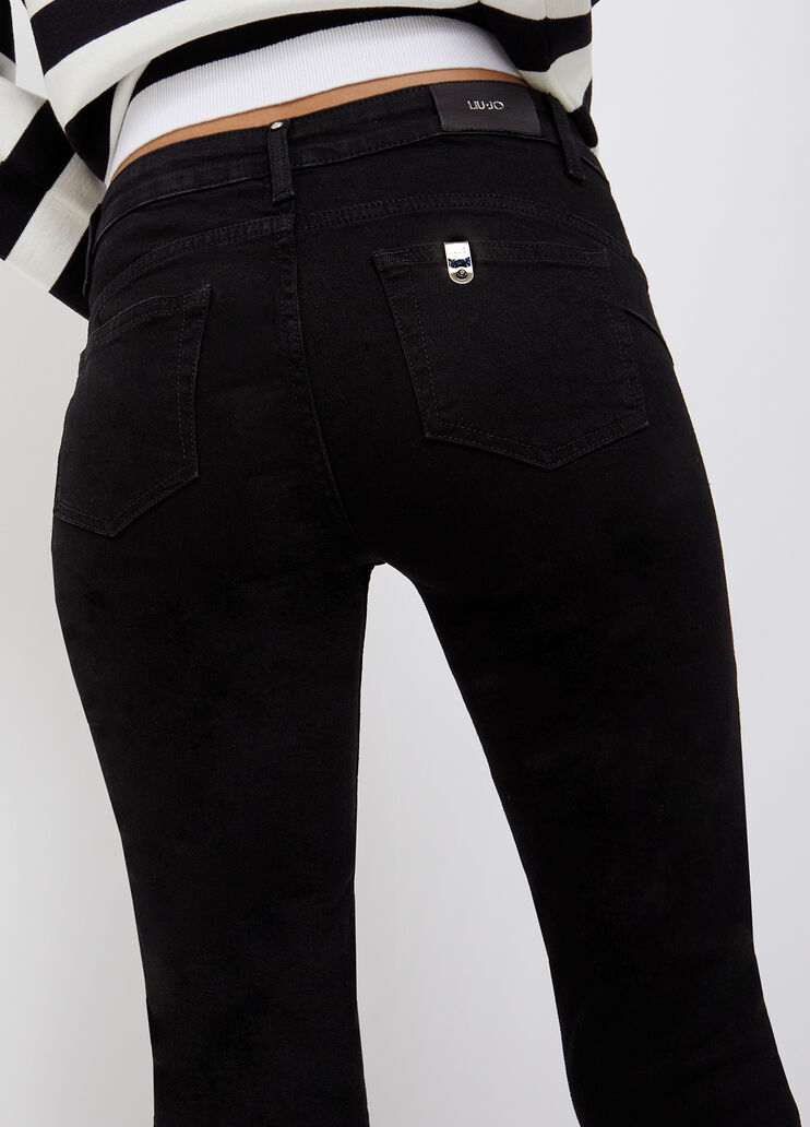 Vaqueros pitillo con bordado decorativo denim negro Liu Jo - large image number 4 Vaqueros pitillo con bordado decorativo denim negro Liu Jo - large image number 4