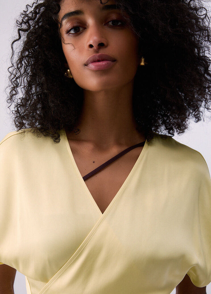 Satin wrap top yellow Liu Jo - medium