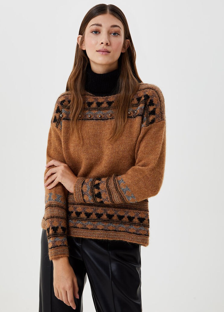 Jacquard turtleneck Camel Liu Jo - large image number 0