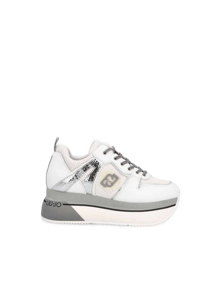 Crackle-effect super-platform sneakers white/silver Liu Jo - large image number 0 Crackle-effect super-platform sneakers white/silver Liu Jo - large image number 0