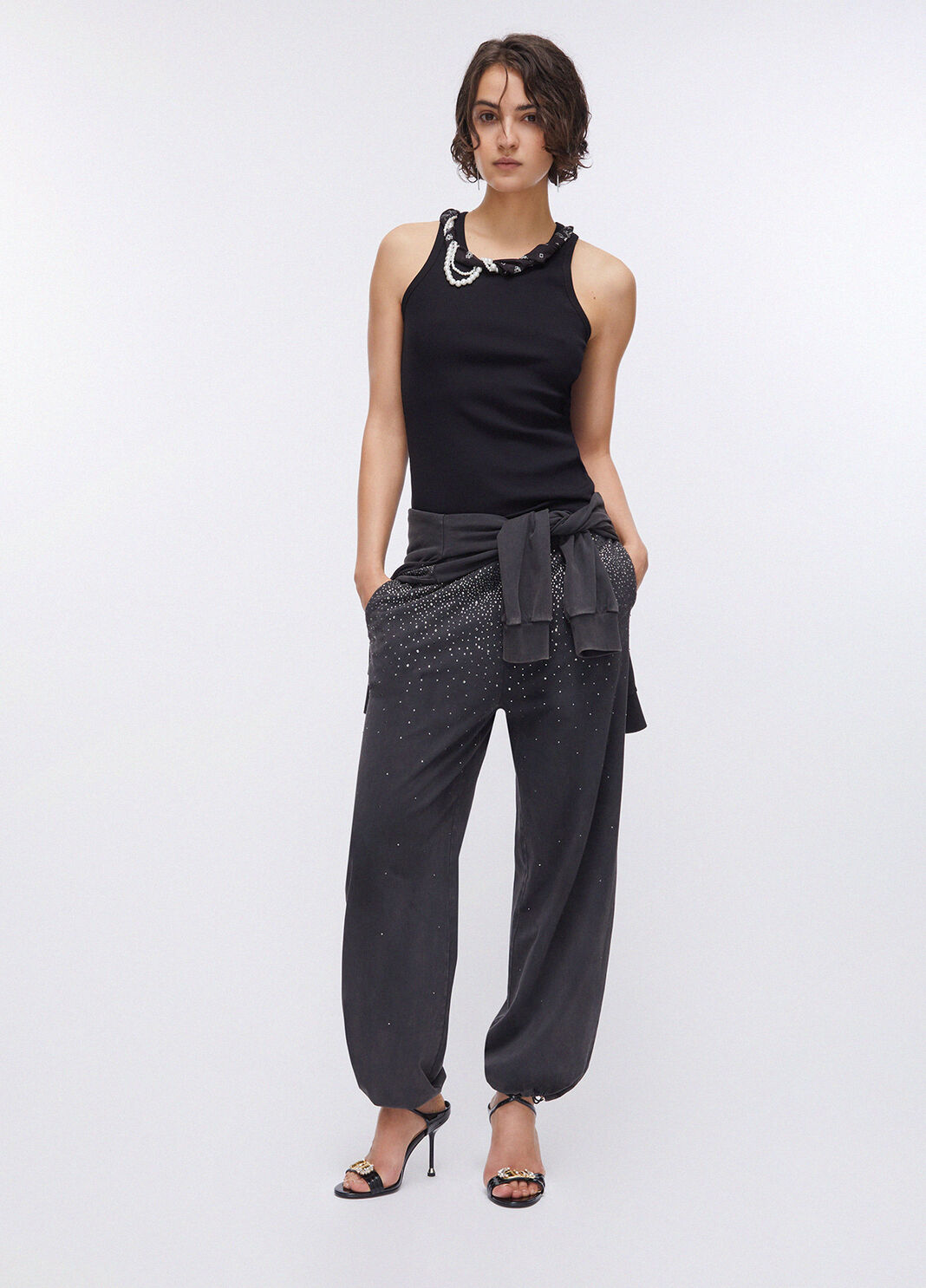 Top with bejewelled details black Liu Jo - large image number 5