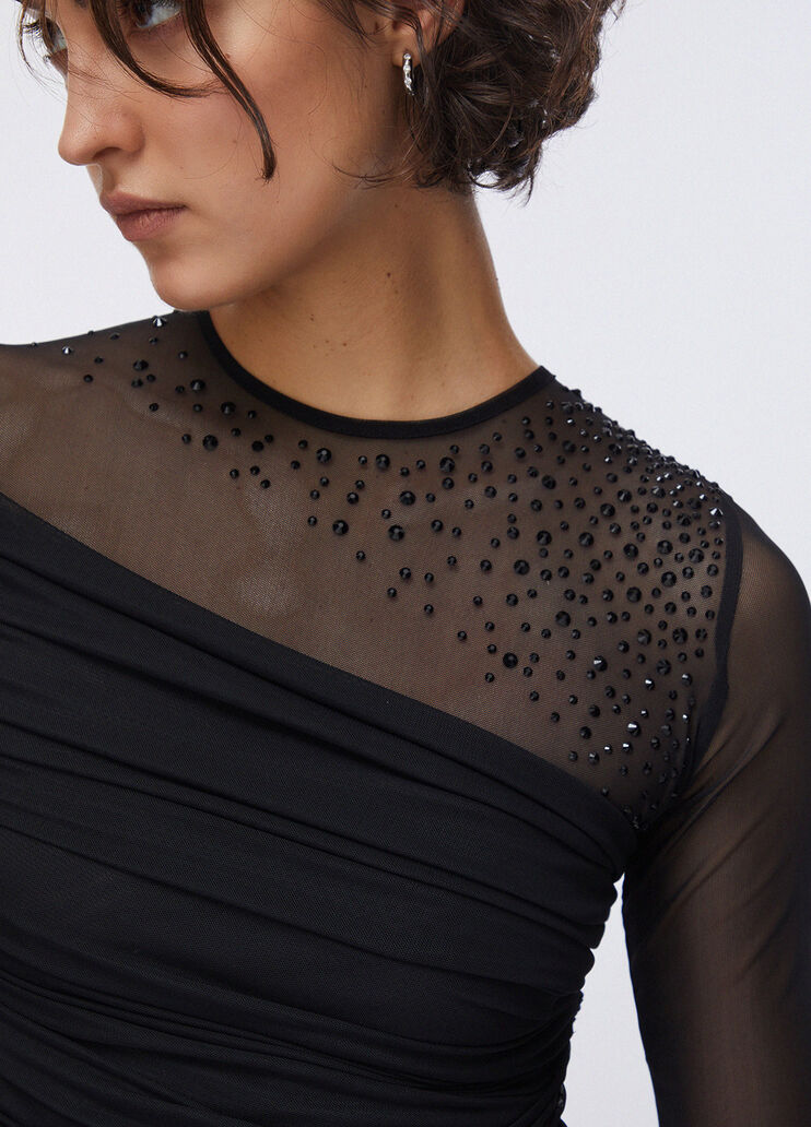 T&uuml;llkleid mit Schmuckstickereien schwarz Liu Jo - medium